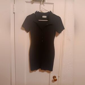 Elegant Black Button-Up Dress